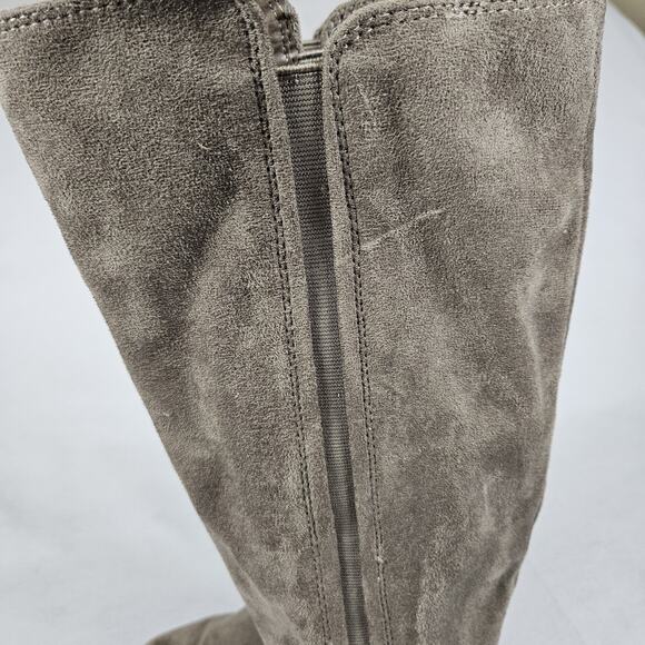 Target Knee High Boots Womens 7 Brown Faux Suede Stretch Block Heel Western Soft - Picture 8 of 15
